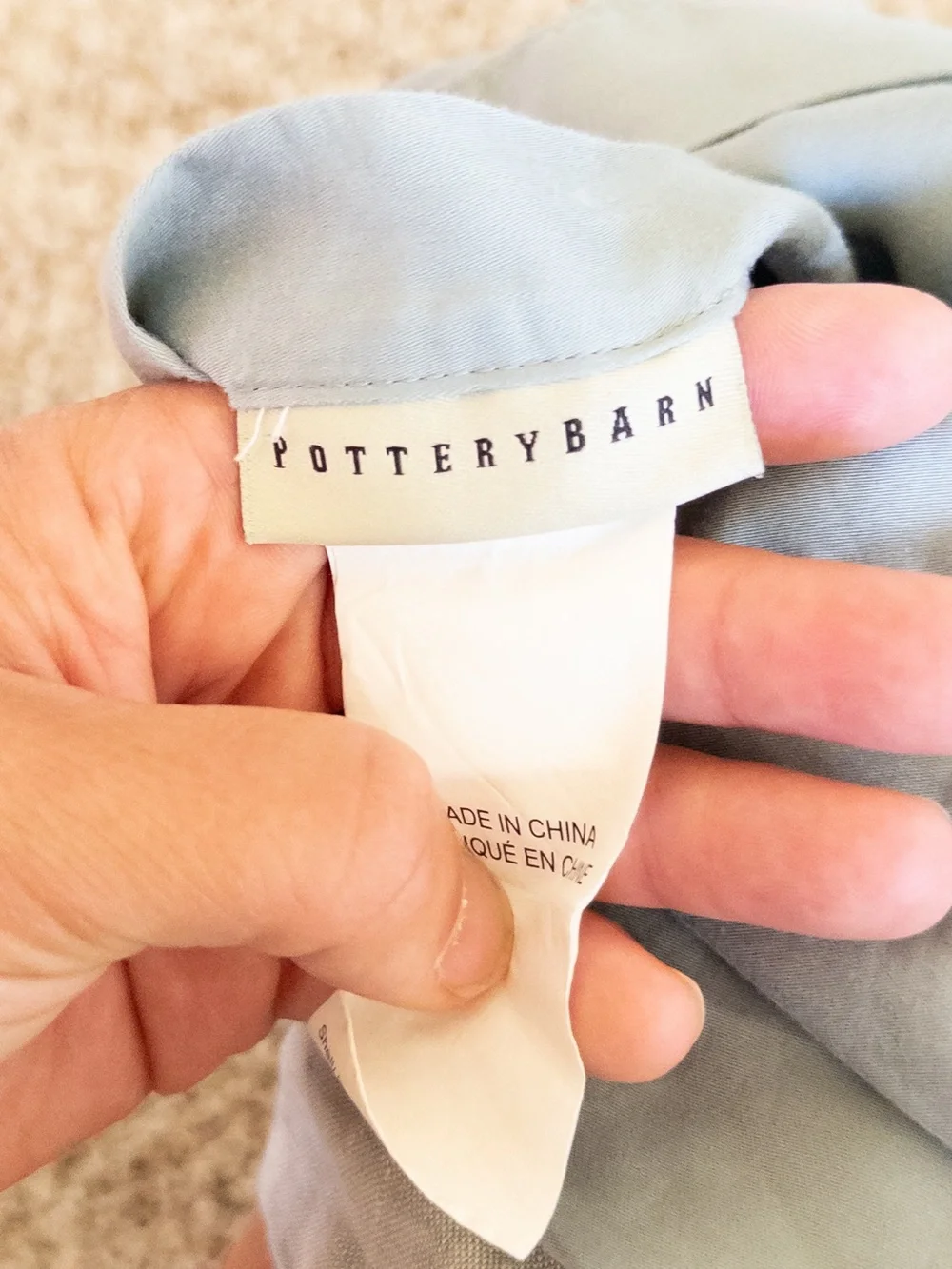 Pottery Barn Sage Green Linen Trim Pillow Sham Pillowcases Standard Bedroom
